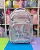 کولهپشتی مدرسهای دخترانه با طرح یونیکورن، پری دریایی و شخصیت کارتونی در رنگهای فانتزی پاستلی