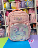 کولهپشتی مدرسهای دخترانه با طرح یونیکورن، پری دریایی و شخصیت کارتونی در رنگهای فانتزی پاستلی