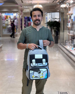 کوله پشتی دو بعدی فانتزی کودکانه طرح یونیکورن و فضانورد کریسبلا
