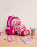 ست سه تیکه کوله پشتی مدرسه دخترانه طرح کرومی، ملودی و کیتی