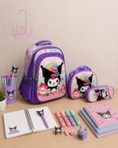 ست سه تیکه کوله پشتی مدرسه دخترانه طرح کرومی، ملودی و کیتی
