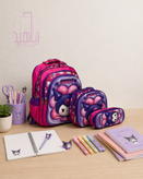 ست سه تیکه کوله پشتی مدرسه دخترانه طرح کرومی، ملودی و کیتی