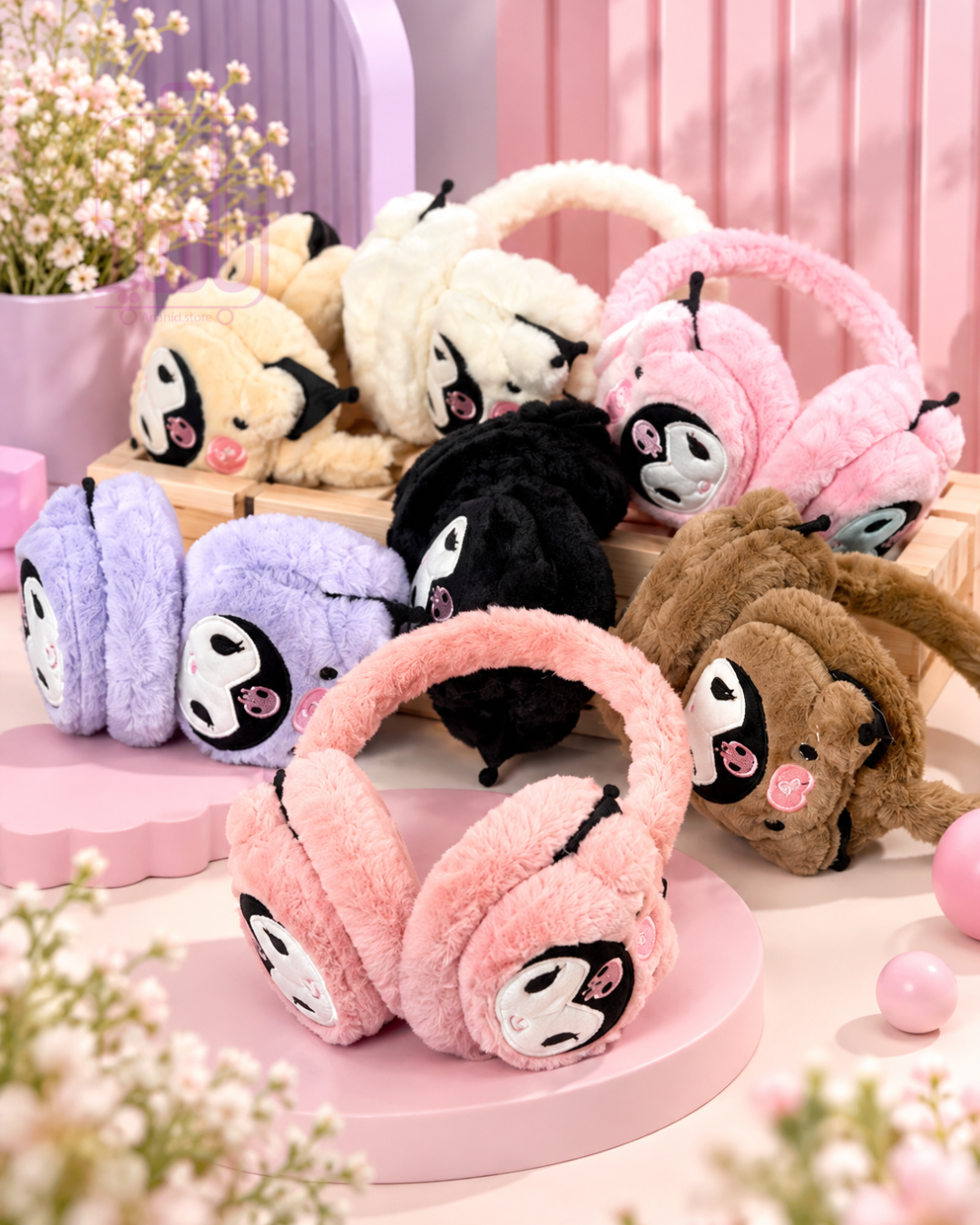 گوش‌گیر خزدار کرومی کودک طرح Kuromi کرومی