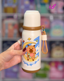 بطری آب کودک طرح کاپیبارا استیل ۳۱۶ نینوش و آساننوش با درب لیوانی