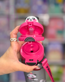 بطری آب استیل کودک طرح پاندا PANDA CUP با درب نینوش و آسان نوش