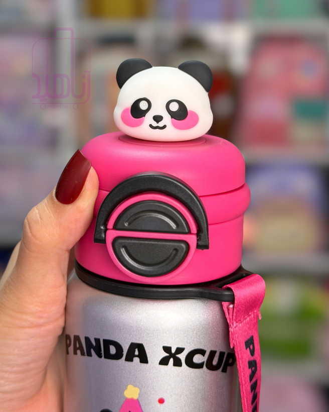 بطری آب استیل کودک طرح پاندا PANDA CUP با درب نینوش و آسان نوش