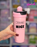 ماگ و بطری آب استیل ۳۱۶ نینوش و آساننوش مدل GOOD DAY