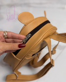 کوله پشتی چرمی عسل طرح خرس فانتزی