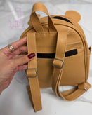 کوله پشتی چرمی عسل طرح خرس فانتزی